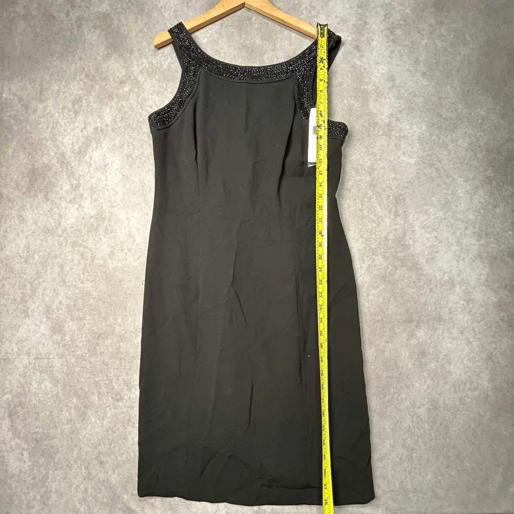 Lauren Ralph Lauren Sleeveless Cocktail Dress Black Beaded Neckline Dress 10 NWT - Picture 5 of 7